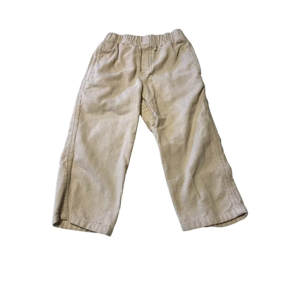 Talbots Kids Boy's Size 3 Pant Corduroy Elastic Waist Beige Good Preowned